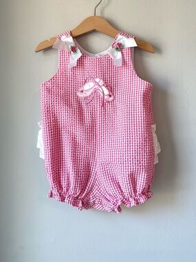Rare Editions Pink Ballet Bubble With Ruffles, Rosettes And Bow Size 18 Months